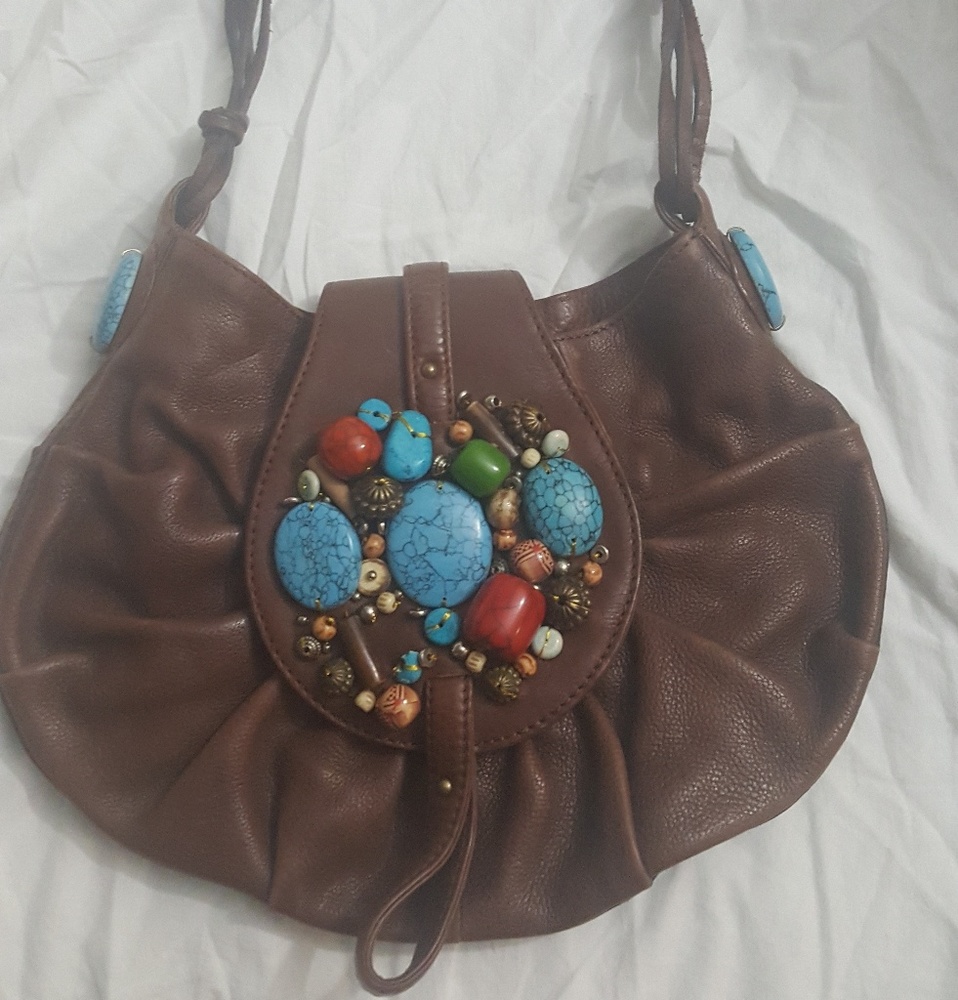 Cole Hann G Series Beaded Leather Hobo